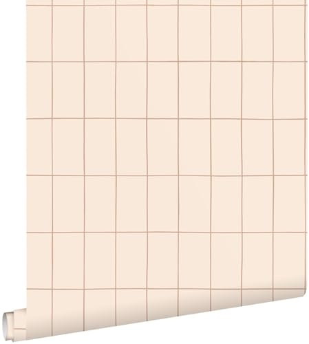 Esta Home Tapete kleine Fliesen Beige und Terrakotta 50 x 900 cm