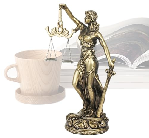 Opdestn Justitia Statue,Kunstharz Figur Dekoration - Tischdekoration Figur | Für Bettseite Nachttisch Arbeitszimmer Schlafzimmer Wohnzimmer Homeoffice Eingangsbereich Bücherregal Bücherregal