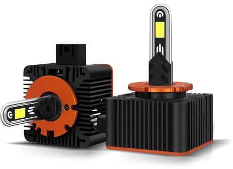 LUDUN D1S Xenon Brenner – Extra Hell 6000K Weiß mit KI-Chip Technologie & Zulassung – 12V 60W D1S Xenon Scheinwerfer als OEM-Ersatz für Abblendlicht & Fernlicht