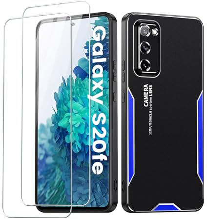 Hülle für Samsung Galaxy S20FE HandyHülle mit 2 Stück Displayschutzfolie,Galaxy S20FE Cover 360 Grad Kompatibel Case Militär Schutz S20FE Tasche Schutzhülle für Samsung S20FE Handytasche (Blau)