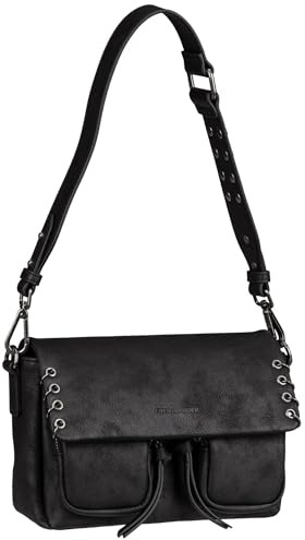 FREDsBRUDER Leder Schultertasche Umhängetasche Rebel At Heart Shoulderbag Black schwarz