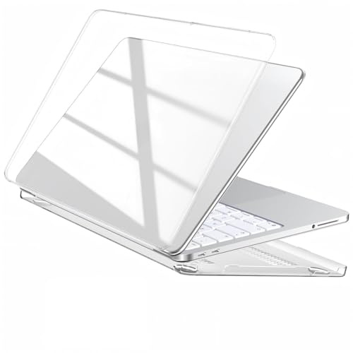 Coque pour MacBook Neo 13 avec Puce A18 Pro modèle A3404 Version 2026, Coque Rigide Brillante en Cristal + Chiffon de Nettoyage en Microfibre, Transparent