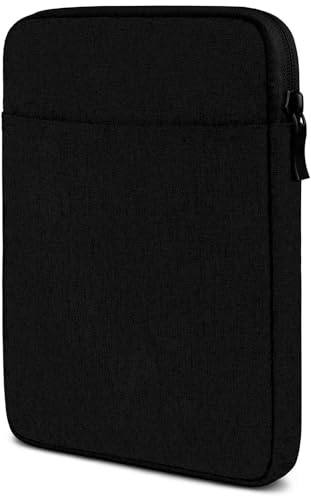 moex Tablet Hülle für Amazon Fire HD 8 (2024) Tasche mit Reißverschluss und Fach für Zubehör, Nylon Stoff Sleeve weich Gepolstert, Schutzhülle Minimalistisch Dash Case, Schwarz