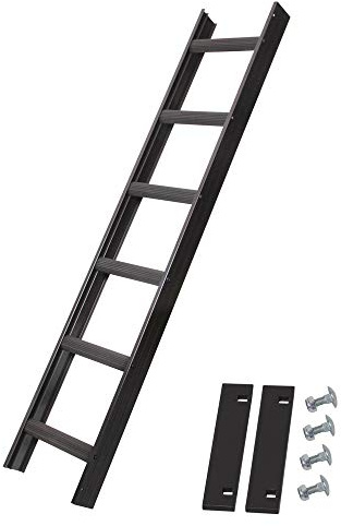 Alu Dachleiter Set Anthrazit, 1,68 m mit Dachhaken (40 mm, gekröpft für Dachsparren, für Biber) inklusive Auflageschutz und Aushebesicherung, Dachdeckerleiter, Made in Germany, DEKRA geprüft