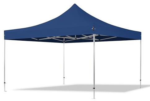 TOOLPORT Faltzelt Professional 4x4 m ohne Seitenteile Faltpavillon ALU Pavillon Partyzelt in blau