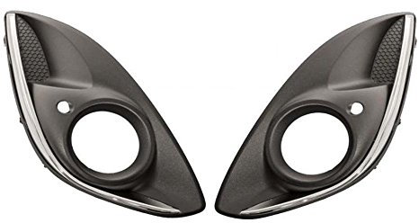 TVP Trade Vehicle Parts.co.uk Compatible With Front Bumper Fog Grille With Chrome Pair Left & Right Vauxhall Corsa D 2011-2014