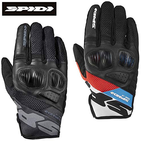 SPIDI, Flash-R Evo, Guanti Moto per Uomo, Protettivi e Resistenti, Guanti Moto Estivi Impermeabili e Antiscivolo, con Touchscreen Capacitivo, Peso Medio 0, 1 kg, Colore Nero, Taglia S