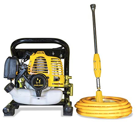 Garland FUM 250 G-V19 – Fumigador a Gasolina 25,6 CC y 1 CV, Bomba de latón, sin depósito, Lanza Doble Extensible, 25 Bar, 6,5 l/min, Manguera 10 m, Ideal para Grandes Superficies