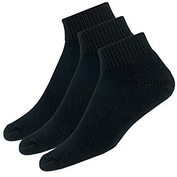 Thorlos Unisex-Erwachsene Tennis Thick Padded Ankle 3 Pair Packs Socks Tennissocken, Schwarz (3 Paar), Large