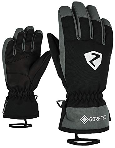 Ziener Kinder Larino Ski-Handschuhe/Wintersport | Gore-Tex, wasserdicht, Lange Stulpe, Black.Magnet, 5,5