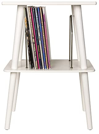Crosley Manchester - Estantería combinada para CDs y DVDs, Blanco