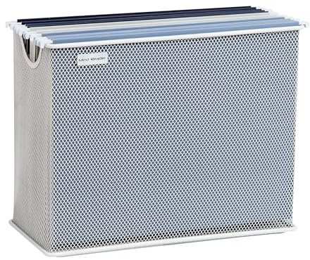 Mind Reader Office, Metal Mesh, 12.25 L x 5.5 W x 10 H, White