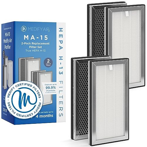 Medify Air MA-15R-2 Air Purifier, Hepa, White, 2, 2