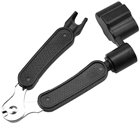 Guitar String Winders Tool 3-In-1 Multifunctional Guitar Tool String Cutter Guitar String Pin Puller Guitar Bridge Pin Puller String Instrument Repairing Accessories Guitar Accessories Kit (Black)