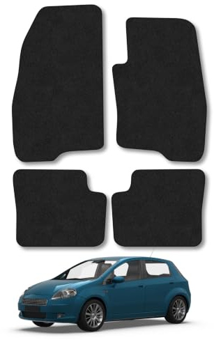 Fiat Grande Punto (2006-2013) Carpet Car Mats | Black Edge Trim Tailored Fit Floor Mats Full Coverage Protection Accessories Easy Clean Anti Slip Made in the UK
