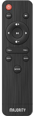 Replacement Remote Control Compatible with Majority D40 Bookshelf Speakers and Majority D40X Bookshelf Speakers