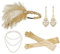 Cizoe 1920er Jahre Flapper Gatsby Kostüm Zubehör Set 20er Jahre Flapper Stirnband Vintage Perle Halskette Handschuhe, re, Einheitsgröße