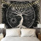 Betylifoy Baum des Lebens Tapisserie Mond und Sonne Schwarzer Wandbehang Tapisserie Psychedelisches Mandala Stern Wandteppich Hippie Tapisserie für Schlafzimmer (Baum, 175x230cm)