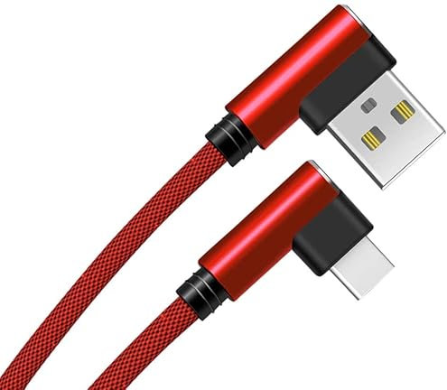 Cable Fast Charge 90 degres Type C pour WIKO Power U30 Smartphone Android Connecteur Recharge Chargeur Universel (Rouge)