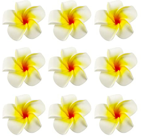 Namzi Frangipani Pflanze, Künstliche Blumen, Hochzeit Dekoration, Seidenblumen, Gefälschte Blumen, künstliche weiße Schaum Plumeria, Petal Hut Kopf DIY Home Wedding Party Dekoration (100Pcs)