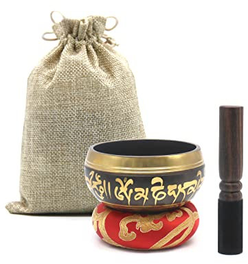 Tibetische Klangschale, 8,0 cm Klangschale, Klangschale, Klangschale, Meditationsset, für Yoga, Meditation, Achtsamkeit, Heilung & Chakra Balancing