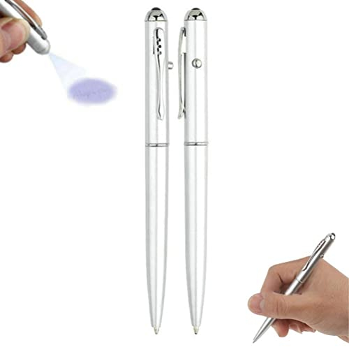 Mrisata 2 Stück Unsichtbare Verschwinden Tinte UV Light Pen Unsichtbare Tinte für Geheimnachricht Detektor Kugelschreiber Magic Unsichtbare Tinte Kugelschreiber Geschenke für, MRISATAY9VGX8K7N3