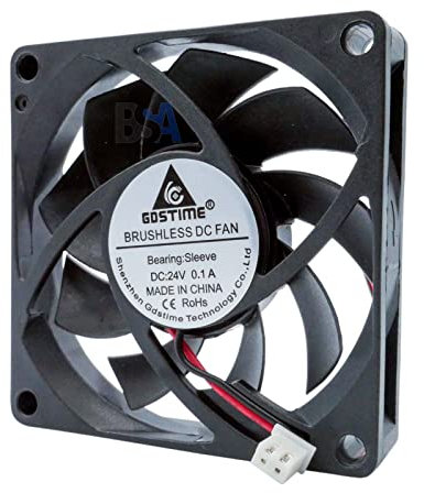 Ventilador 70 mm 24 V DC 70 x 15 mm GDSTIME 01-0,10 A 2,4 W 2 cables axial