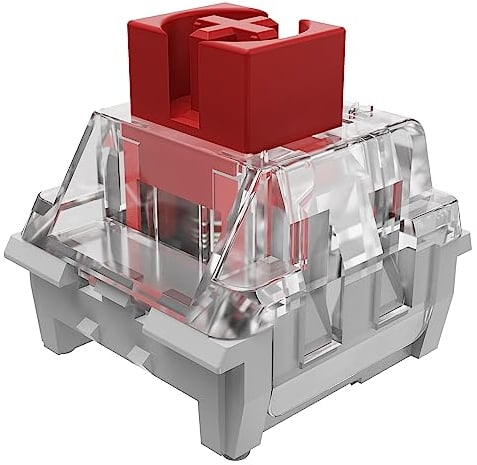 MAGIC-REFINER AS001 Switches per Tastiera Meccanica, Switches Lineare 3Pin 42gf, Trasparente, Molla Estesa da 22 mm, Switch Tester, Interruttore MX per Tastiera Gaming (Rosso Bacca/45 Pezzi)