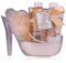 Accentra - Set de douche cadeau pour femmes HONEY JASMINE dans de beaux pumps - Kit soins 3 pcs avec gel douche, lotion et éponge de bain - Cadeaux bien-être pour l'anniversaire, Saint Valentin