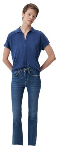 Mavi Damen Short Sleeve TOP T-Shirt, Medieval Blue, M