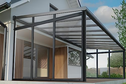 Arilco Terrassenüberdachung | Wintergarten | Inklusive Rechte Seitenwand | Neu | VSG-Glas| 5m x 4m