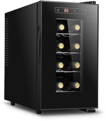 Cantinetta frigo per vino da 8 bottiglie Cantinetta frigo per vino termostatica 8-18°C, Mini cantinetta per vino compatta indipendente,A