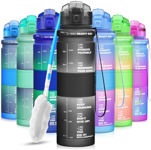 ZORRI Water Bottles, BPA Free Leakproof 17oz 500ml Motivational Hourly Sports Bottle for Kids, Men, Women| Eco Friendly Tritan Reusable| for Cycling, Running, Yofa, Gym, Outdoor