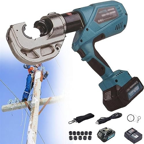 CHIPEL Pince à sertir hydraulique Rechargeable, Pince à sertir hydraulique Rechargeable, Outil de sertissage hydraulique, Pince à sertir for cosses en cuivre et en Aluminium