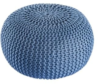 Amago home Pouf Outdoor ø 55 o. 45cm Bodenkissen Sitzpouf Hocker wetterfest pflegeleicht & nachhaltig Größe ø 45 cm, Farbe blau - Mallard Blue