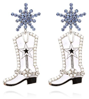 Cowgirl-Stiefel-Ohrringe für Frauen, Niedliche Stiefel-Aussage-Ohrringe für Mädchen, Cowboystiefel-Ohrringe, Weihnachtsstiefel-Ohrringe, Perlen Stiefel böhmische Ohrstecker