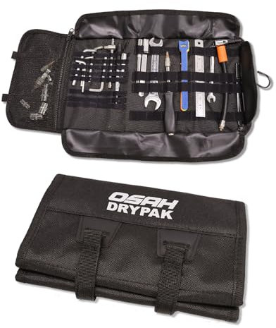 Greantour Paquete de Herramientas,Estuche Organizador Herramientas Bolso,Accesorios de Motocicleta Off Road Bicicleta Harley UTV (Herramientas No Incluidas) - Negro