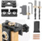 Helangel 8/10/15 mm Jig di perforazione, kit di guida per trapano in legno 3 in 1 con clip di posizionamento, localizzatore di guida di foratura regolabile e scala