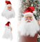 Fehodun Weihnachts Man Maske mit Bart und Roter Mütze Weihnachts Maske Realistische Vollgesichtsmaske aus Latex für Erwachsene Weihnachts Cosplay Kostüm