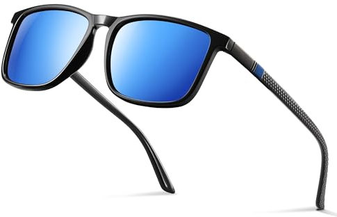 Occhsouo Polarisiert Sonnenbrille Herren - Damen UV400 Schutz Sunglasses Men Women TR90 Ultraleichte Rahmen Schwarz CAT 3 CE Retro Sport Polarisierte Sonnenbrillen für Angeln, Fishing, Fahren, Ski