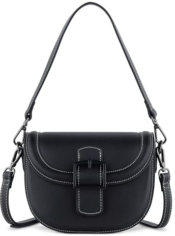 bugatti Zita kleine Schultertasche mit Flap und zwei Schulterriemen, schwarz