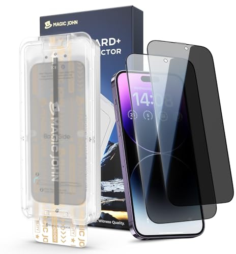 MAGIC JOHN für iPhone 14 Pro Max für Upgrade Sichtschutzfolie (6,7 Zoll), 25-Grad-schutzwinkel-Einfaches, mit einfachem Einfache Installation, Befestigungswerkzeug, Hüllenfreundlich, 2 Stück