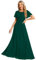 Ever-Pretty Robes de Demoiselle d'honneur Col Rond Manches Longue Grand Taille Robe Soirée Femme Longue Vert Foncé 38