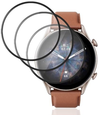 Teenrpov Pellicola Protettiva per Amazfit GTR 3 Pro [Non Vetro], 3 Pezzi in TPU Flessibile Protettiva Compatible con Amazfit GTR 3 Pro, Ultra-Clear, Anti-Graffio, Copertura Massima