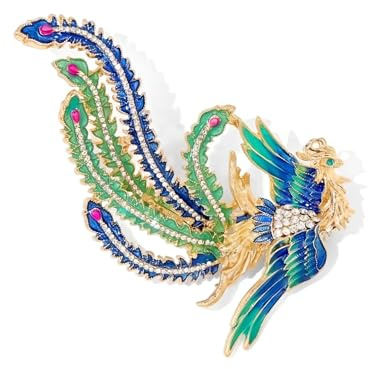 Vbvbip verzauberte Menagerie Brosche, 8 Stile Luxus Tier Brosche Kollektion, Vergoldeter Kristall Pfau Schwan Phönix Schmetterling Pin für Damen, elegante Jacke Blazer Schal Mütze Pin Schmuck Geschenk