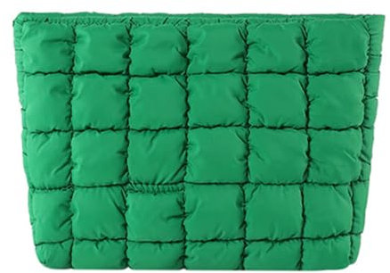 Wayfadacc Elegante Kosmetiktasche für Damen, plissiert, große Kapazität, Kosmetiktasche, Reise-Make-up, organisiert für verschiedene Anlässe, grün, 27*17*2cm