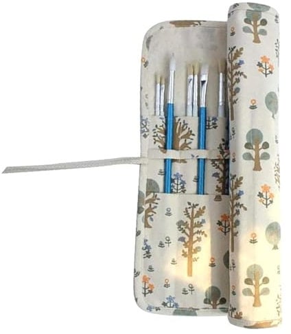 HUIYELOVE Paint Brush Holder Storage 20 Slots Art Brush Roll Canvas Pouch Artist Paint Brush Holder Roll Up Brush Bag Case Paint Storage Canvas Pouch for Watercolor Gouache