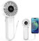 Amacool Handheld Fan Rechargeable, Built-in Type-C Cable, 5-Speed Personal Fan with LED Display, Max 12H Runtime, Portable Fans for Travel Outdoor Cruise Makeup, Gift for Women Stylish Girl (White)