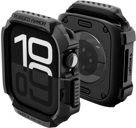 Spigen Cover Rugged Armor 2 Compatibile con Apple Watch Series 11/10 46mm (2025/2024) - Nero Opaco