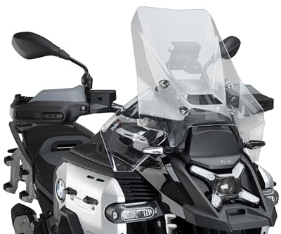 Puig 22317W Front Deflectors Extended, aerodynamic protectors in high-impact acrylic with metal supports, TÜV approved and wind-optimized design, Clear